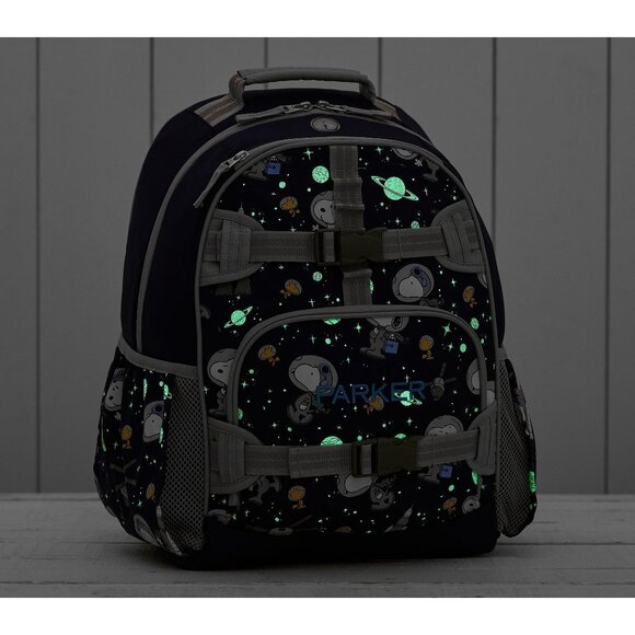 Pottery Barn Mackenzie Peanuts® Snoopy® Space Glow-in-the-Dark Backpack Large - Picture 4 of 16